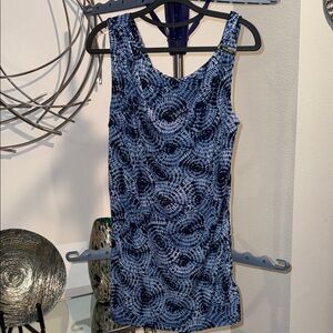 Michael Kors Blue and Black Patterned Dress
